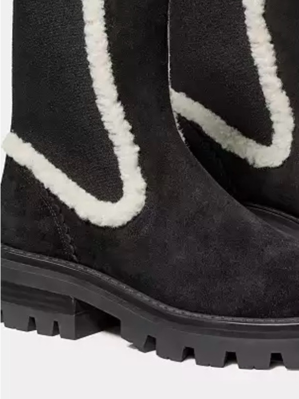 Kate Spade Suede Boot with Cream Shearling Trim NIB size 9 - Picture 1 of 6